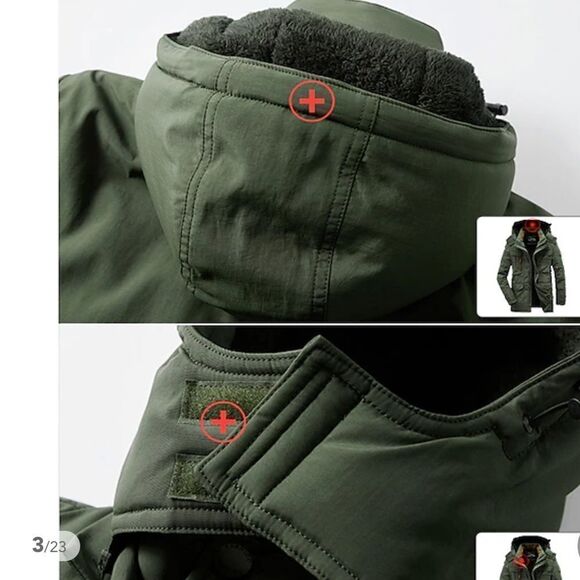 Rough StockJacket Army Military Field Waterproof Trench Coats Hooded Army GrXXXL - Picture 6 of 11